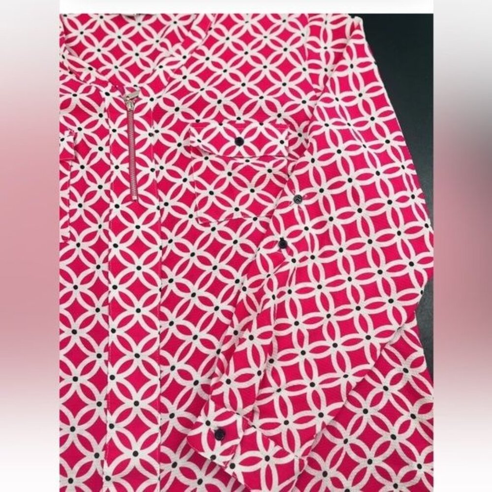 STUDIO WORKS Woman 2X Blouse Pink Front ZIP & 2 Pocket - Picture 2 of 15